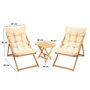 Hanah Home Conjunto de mesa y sillas de jardín My005, Madera de haya, Marrón y Crema